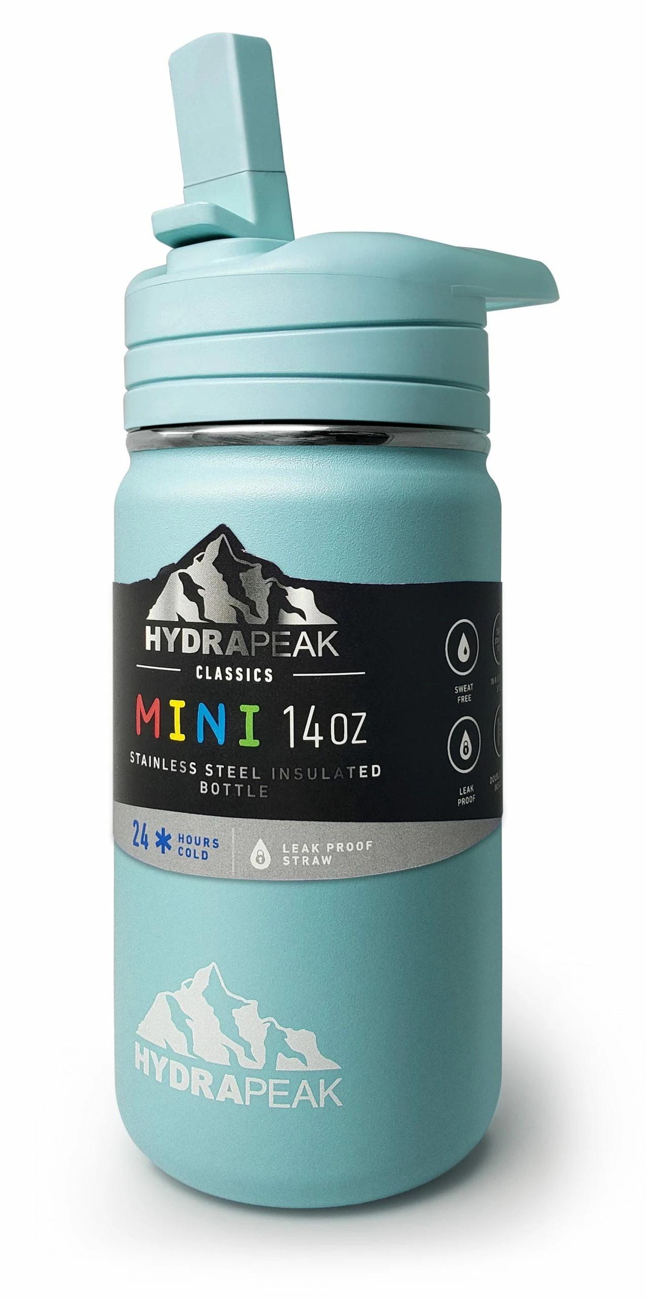 Mini 14oz Bottle - Aqua 4 Mini 14oz Bottle - Aqua