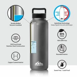 40oz - Wide Mouth - Graphite Bottles